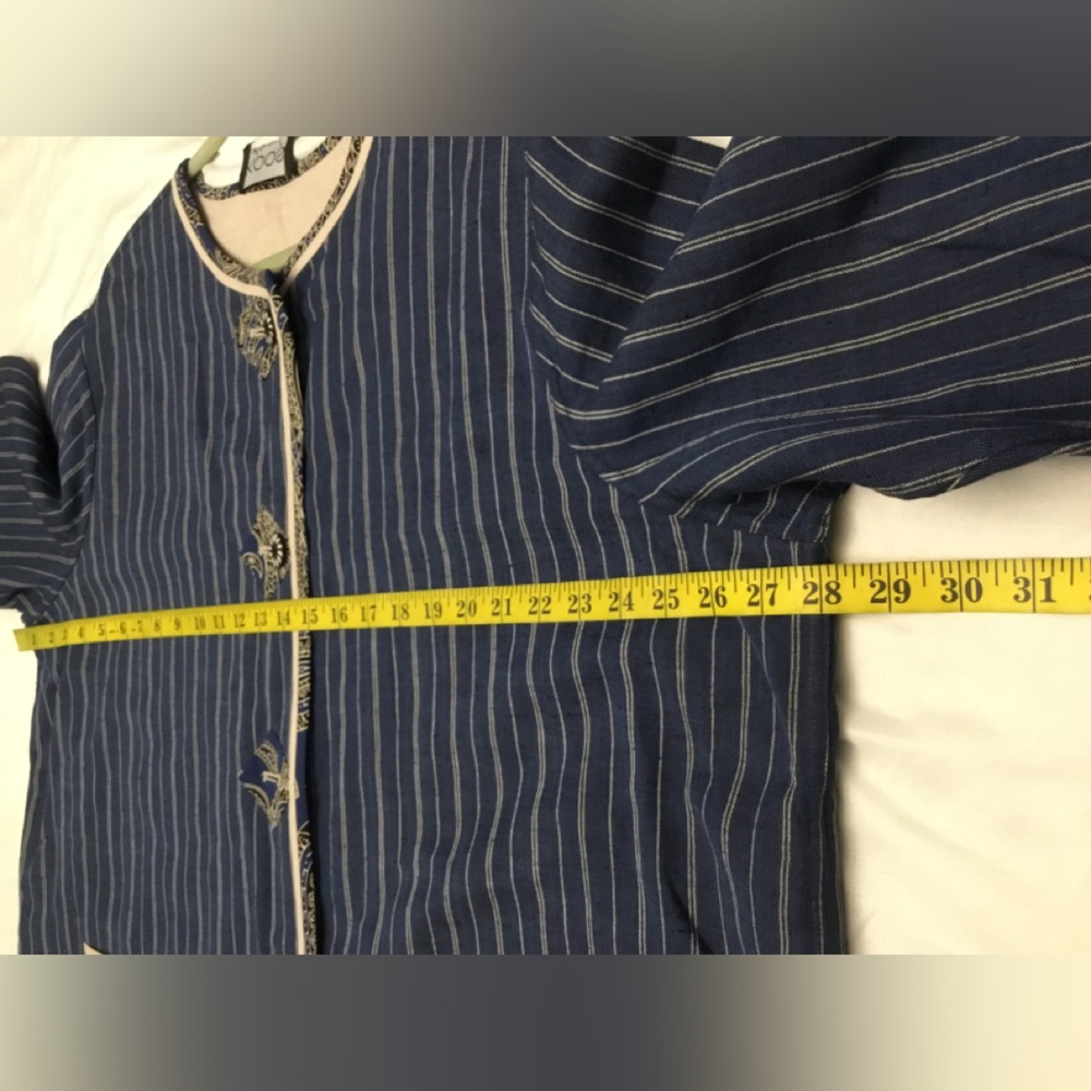 Navy Striped Jacket with Gold Accents - Picture 10 of 14